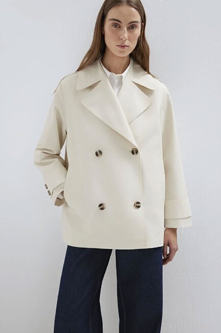 Kadın Trençkot 1110807-70056 Ekru (1)