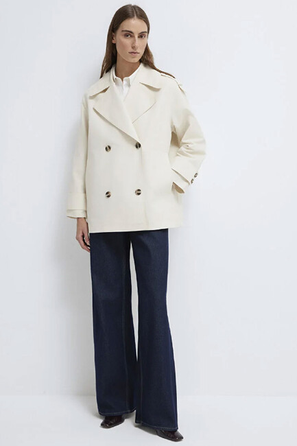 Kadın Trençkot 1110807-70056 Ekru - Thumbnail