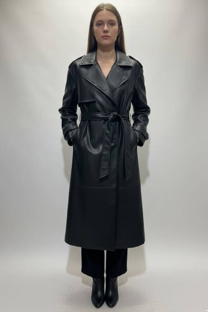 Kadın Trençkot 19020302 Siyah 