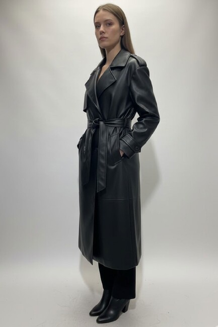 Kadın Trençkot 19020302 Siyah (2)