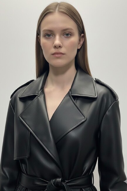 Kadın Trençkot 19020302 Siyah (3)