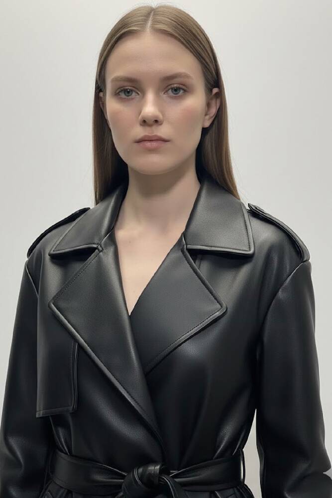 Kadın Trençkot 19020302 Siyah 