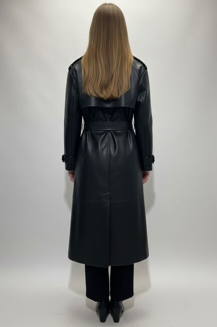 Kadın Trençkot 19020302 Siyah - Thumbnail