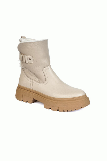 Kadın Trendy Deri Bot 3K2TB72173 Bej (1)