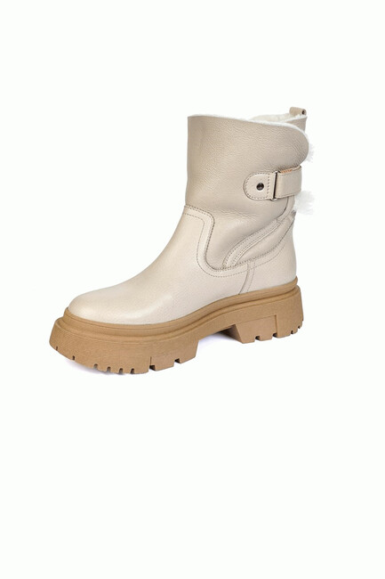 Kadın Trendy Deri Bot 3K2TB72173 Bej (2)