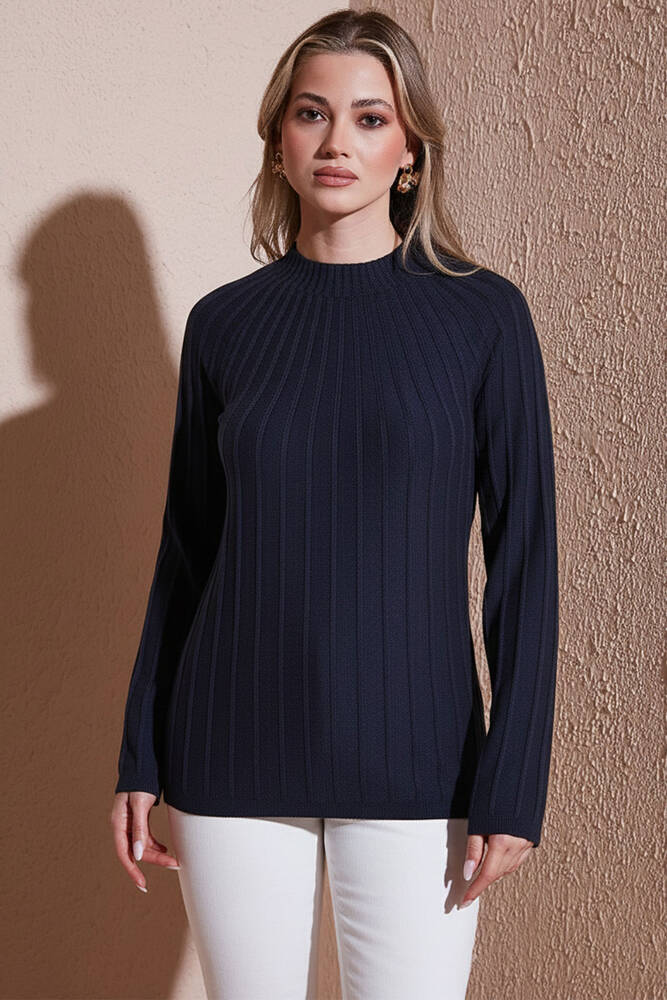 Kadın Triko Bluz 25K0361K1 İndigo 