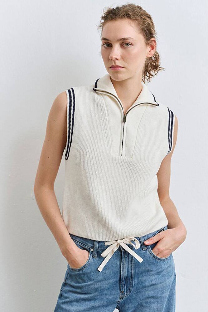 Kadın Triko Süveter 1710698-70057 Ekru 