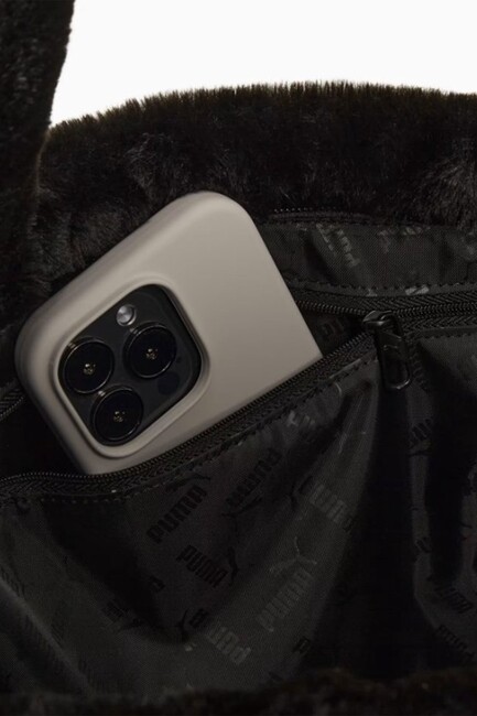 Kadın Up Faux Fur Omuz Çantası 091712-01 Siyah - Thumbnail