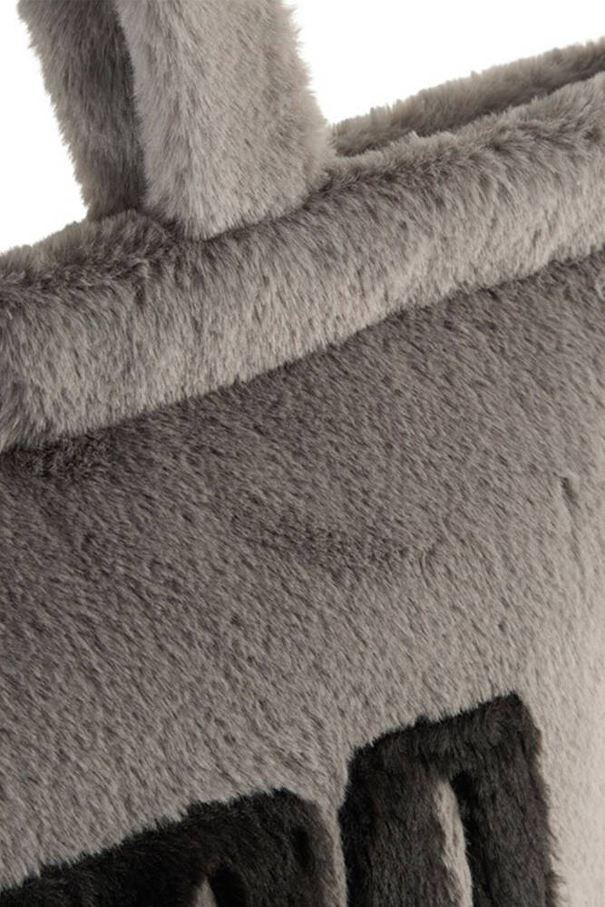 Kadın Up Faux Fur Omuz Çantası 091712-03 Gri 