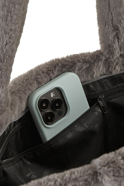 Kadın Up Faux Fur Omuz Çantası 091712-03 Gri - Thumbnail