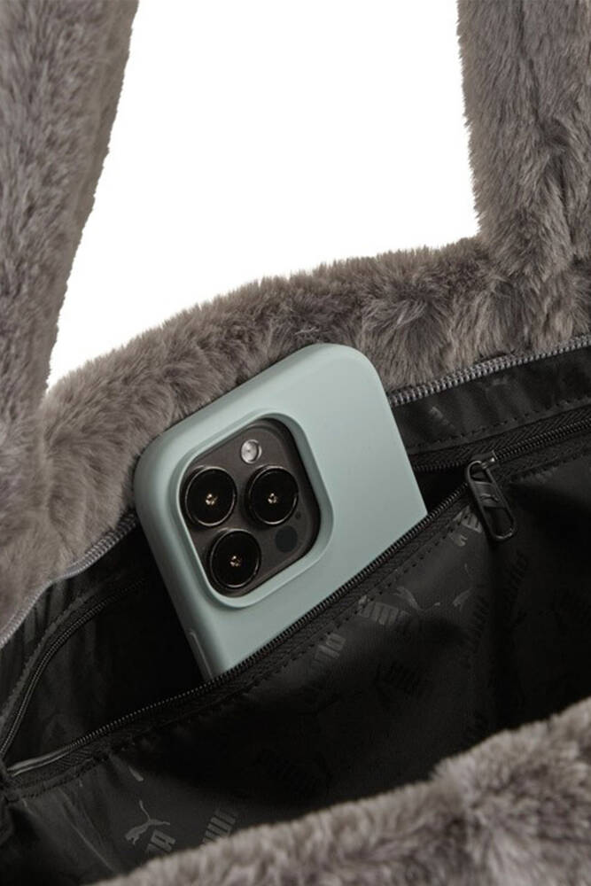 Kadın Up Faux Fur Omuz Çantası 091712-03 Gri 