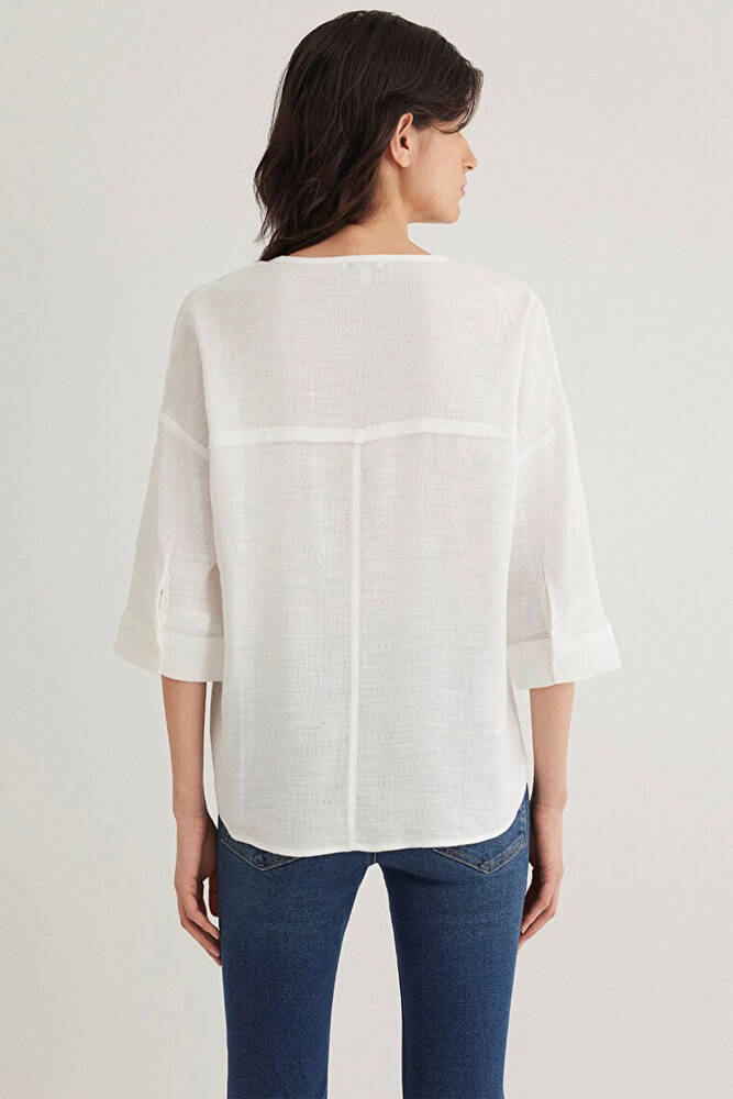 Kadın Uzun Kollu Bluz 121357-22937 Beyaz 
