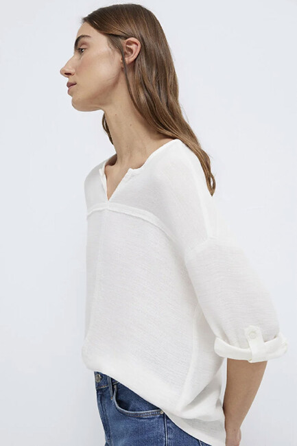 Kadın Uzun Kollu Bluz 121357-22937 Beyaz (2)