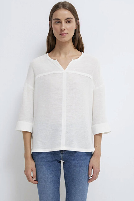 Kadın Uzun Kollu Bluz 121357-22937 Beyaz (3)