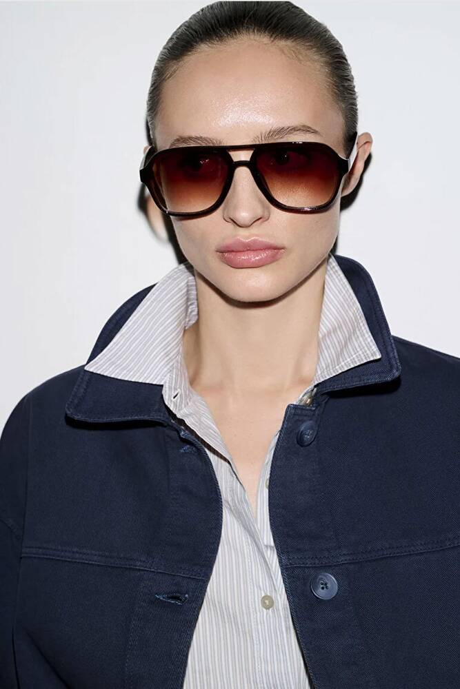 Kadın Uzun Kollu Cep Detaylı Gömlek 1211424-70487 Lacivert 