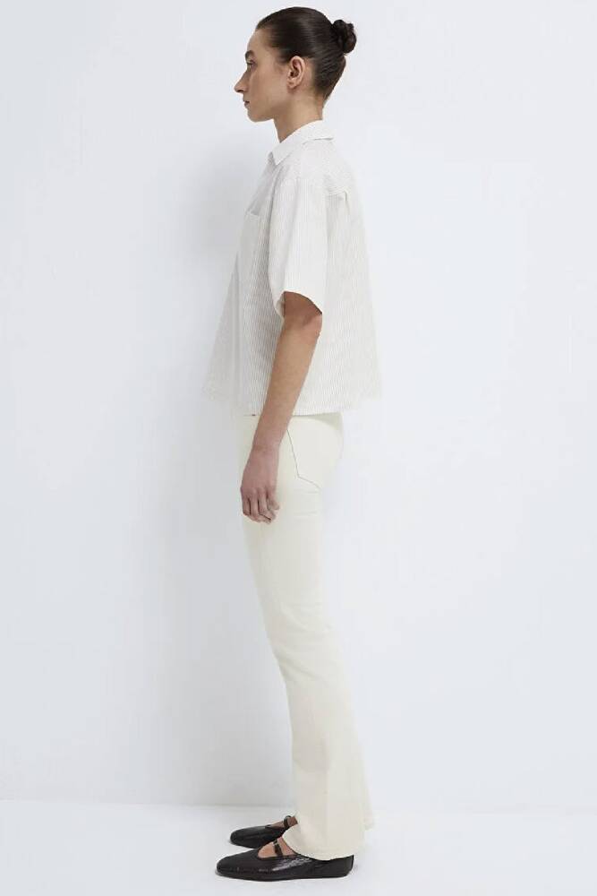 Kadın Uzun Kollu Dokuma Bluz 1211377-82759 Ekru 