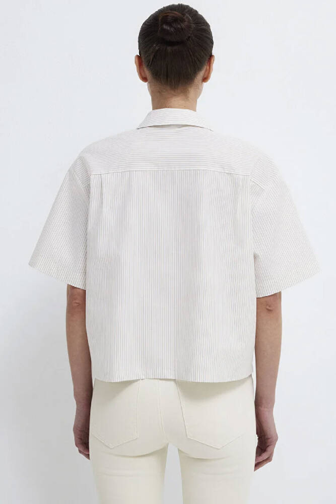 Kadın Uzun Kollu Dokuma Bluz 1211377-82759 Ekru 