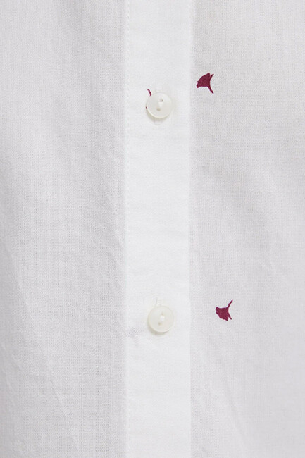 Kadın Uzun Kollu Dokuma Gömlek 1210610-91381 Beyaz - Thumbnail