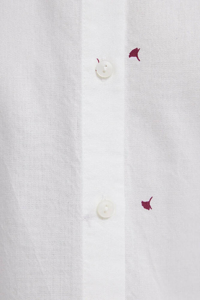 Kadın Uzun Kollu Dokuma Gömlek 1210610-91381 Beyaz 