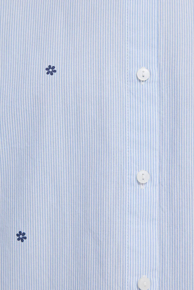 Kadın Uzun Kollu Dokuma Gömlek 1210610-91382 Mavi 