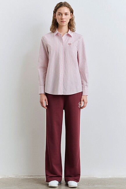 Kadın Uzun Kollu Dokuma Gömlek 1211169-90697 Pembe (2)