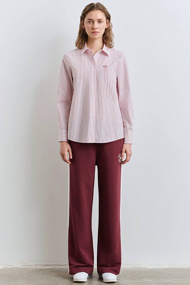 Kadın Uzun Kollu Dokuma Gömlek 1211169-90697 Pembe 