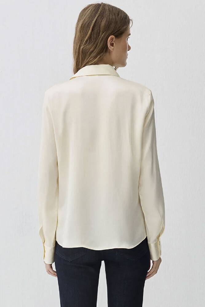 Kadın Uzun Kollu Dokuma Gömlek 1211269-70053 Sarı 
