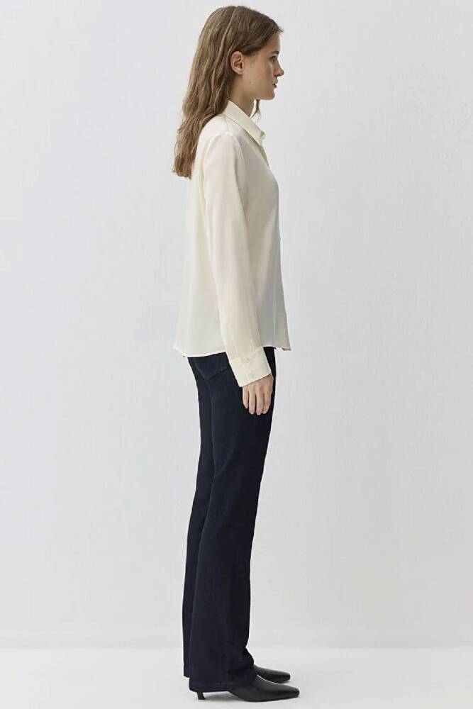 Kadın Uzun Kollu Dokuma Gömlek 1211269-70053 Sarı 