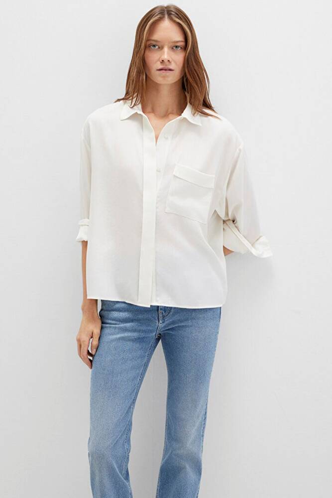 Kadın Uzun Kollu Dokuma Gömlek 1211354-80194 Kahve 