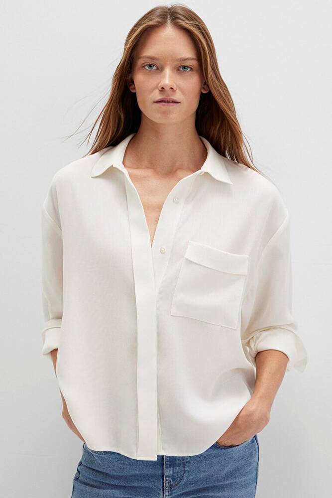 Kadın Uzun Kollu Dokuma Gömlek 1211354-80194 Kahve 