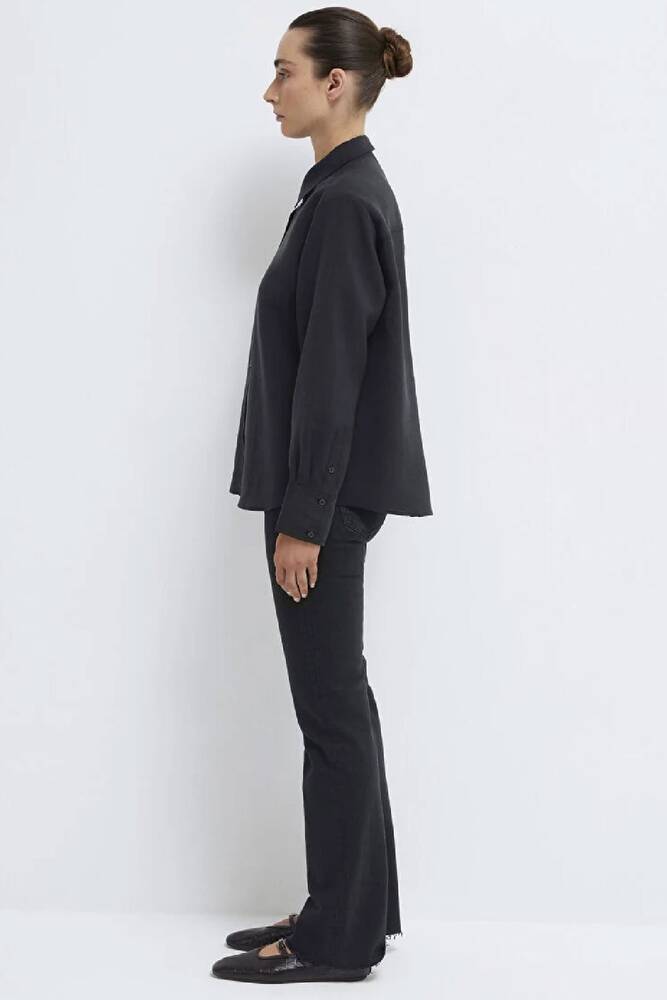 Kadın Uzun Kollu Dokuma Gömlek 1211373-900 Siyah 