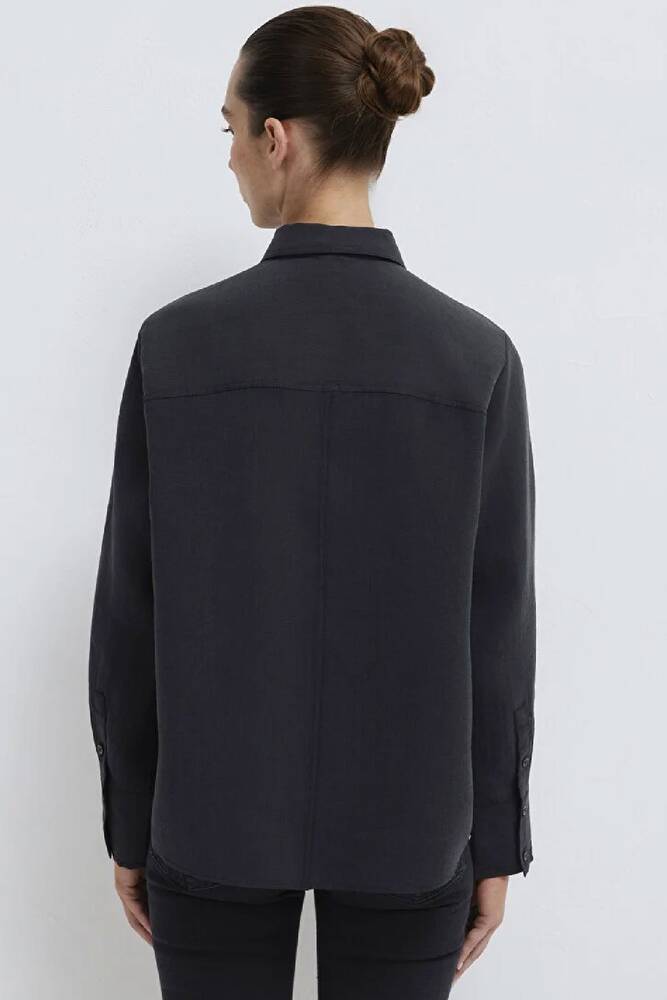 Kadın Uzun Kollu Dokuma Gömlek 1211373-900 Siyah 