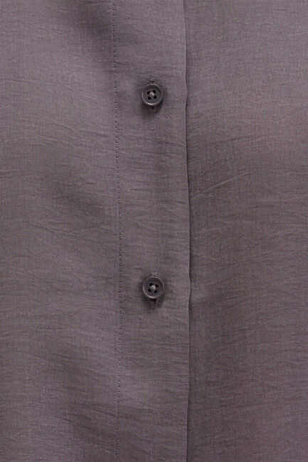 Kadın Uzun Kollu Dokuma Gömlek 1211373-90721 Gri - Thumbnail