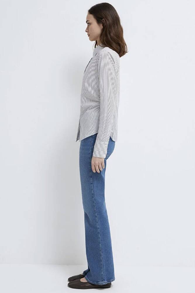 Kadın Uzun Kollu Dokuma Gömlek 1211378-91377 Beyaz 
