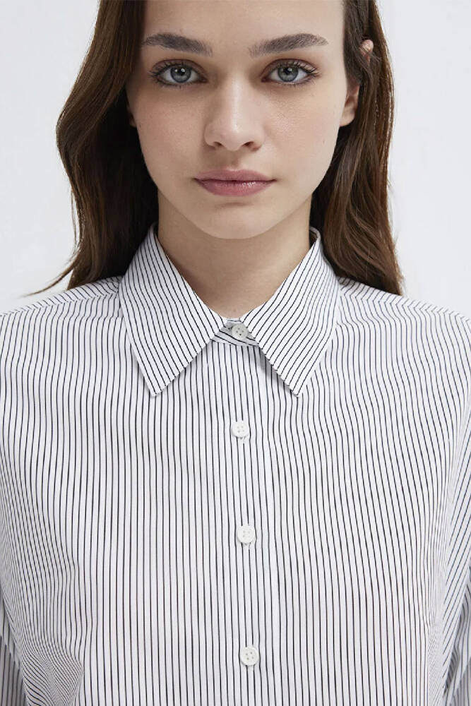 Kadın Uzun Kollu Dokuma Gömlek 1211378-91377 Beyaz 