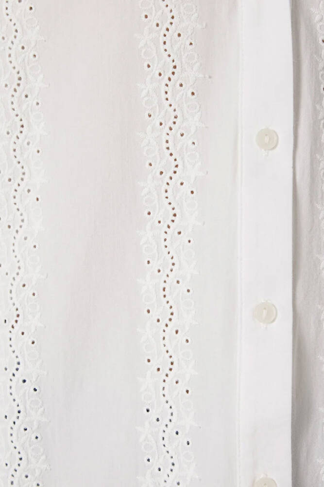 Kadın Uzun Kollu Dokuma Gömlek 1211380-70057 Ekru 