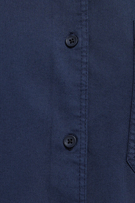 Kadın Uzun Kollu Dokuma Gömlek 1211385-70497 Lacivert - Thumbnail