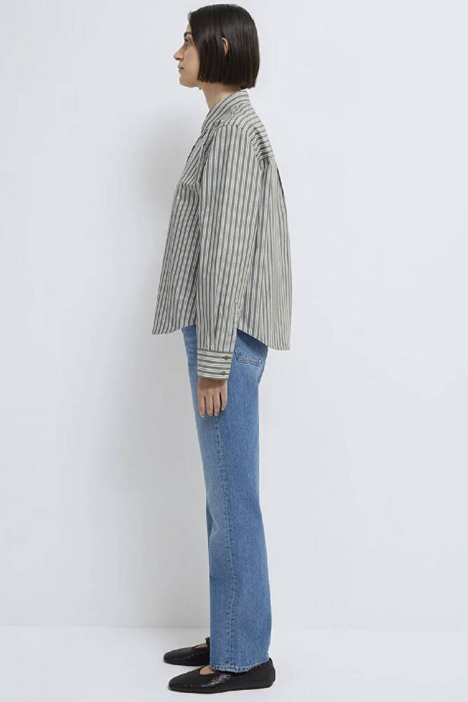 Kadın Uzun Kollu Dokuma Gömlek 1211386-85171 Yeşil 