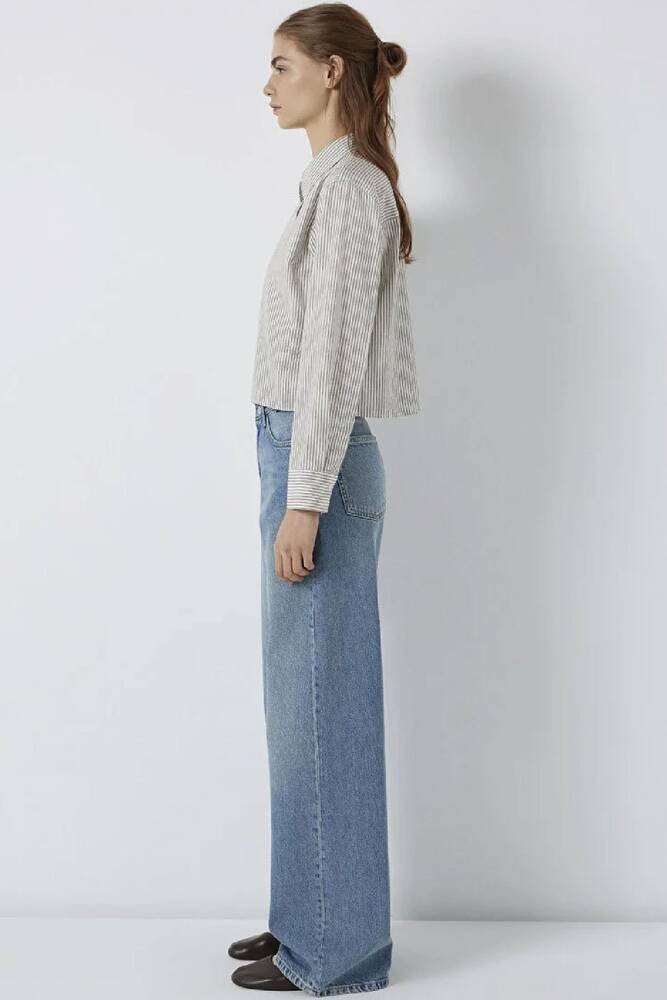 Kadın Uzun Kollu Dokuma Gömlek 1211394-84014 Beyaz 