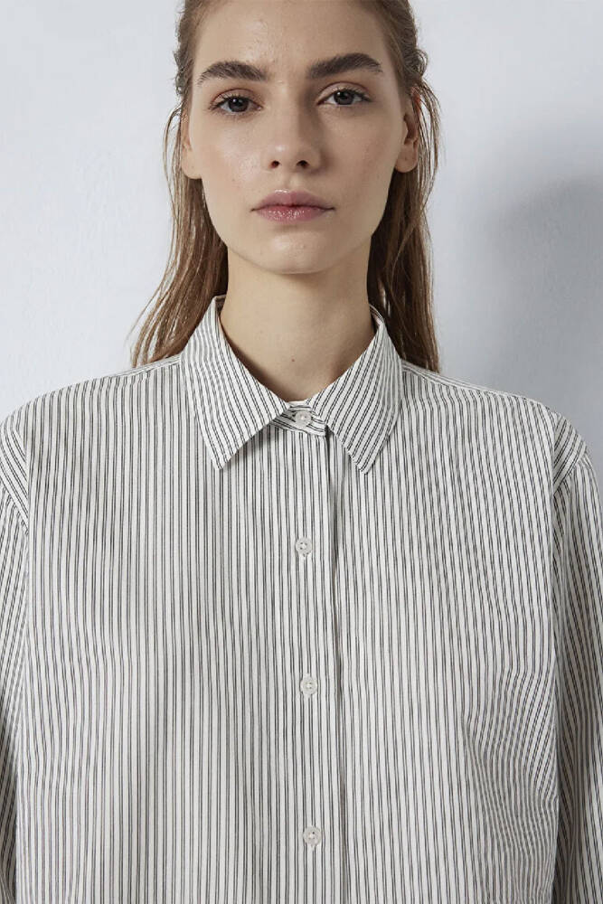 Kadın Uzun Kollu Dokuma Gömlek 1211394-84014 Beyaz 