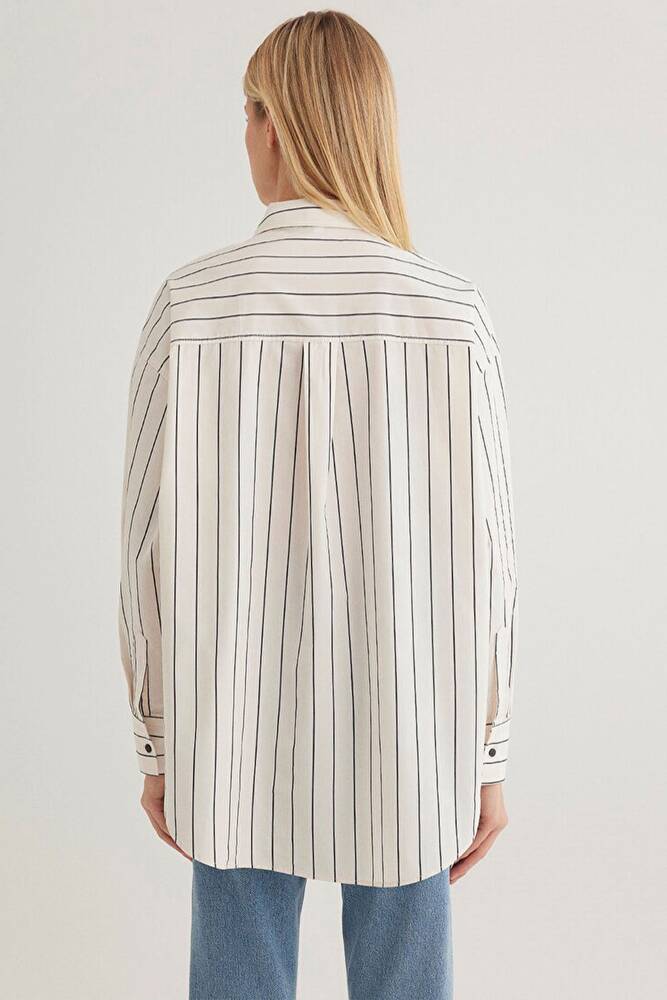 Kadın Uzun Kollu Gömlek 1210421-89319 Ekru 