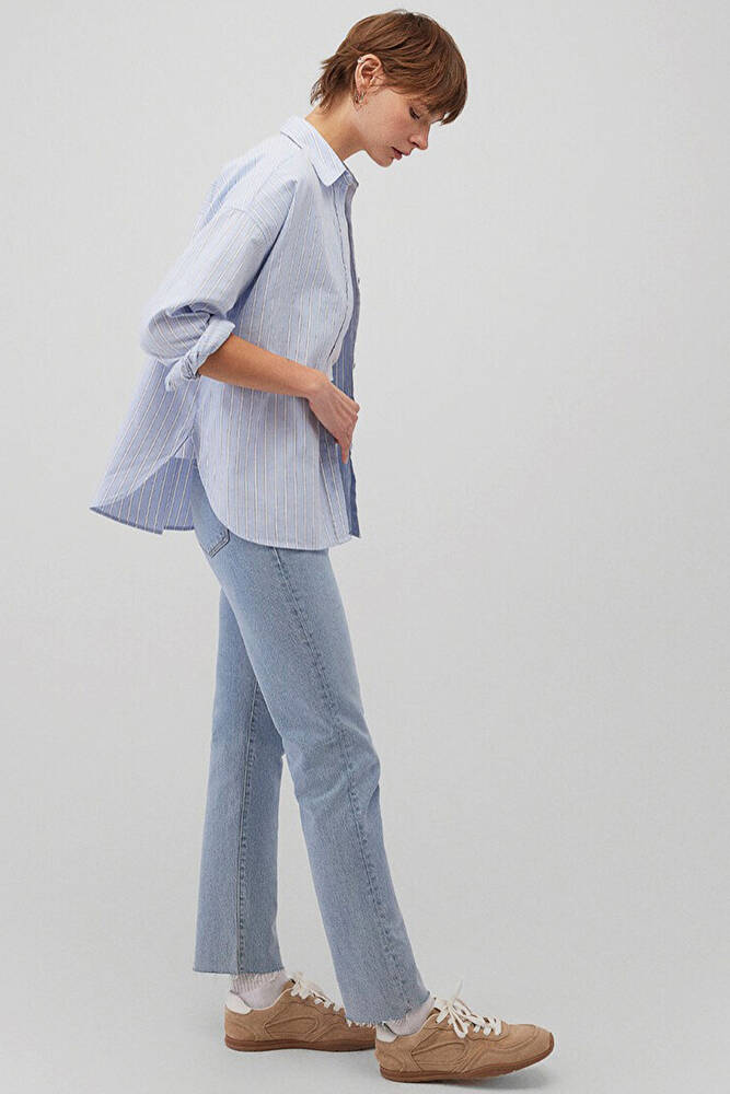 Kadın Uzun Kollu Gömlek 1210647-84005 Mavi 