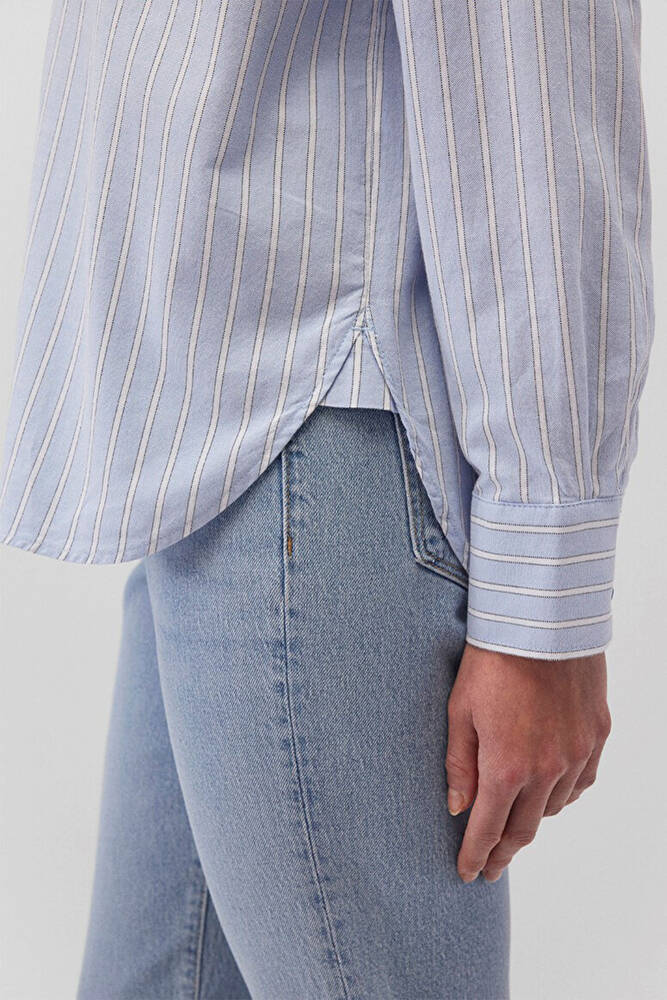 Kadın Uzun Kollu Gömlek 1210647-84005 Mavi 