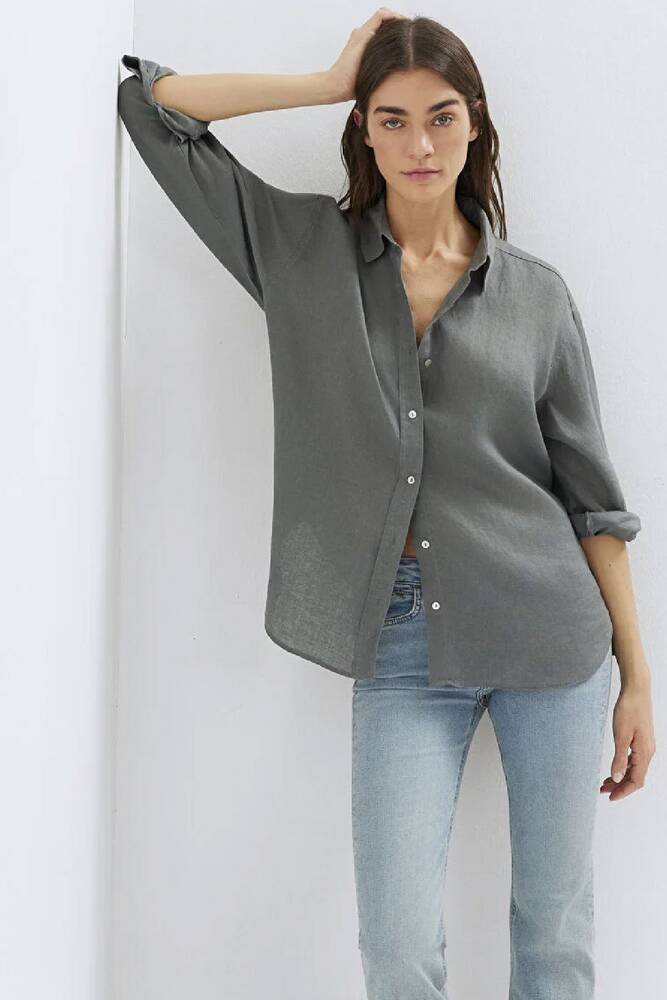 Kadın Uzun Kollu Gömlek 1210747-70132 Yeşil 