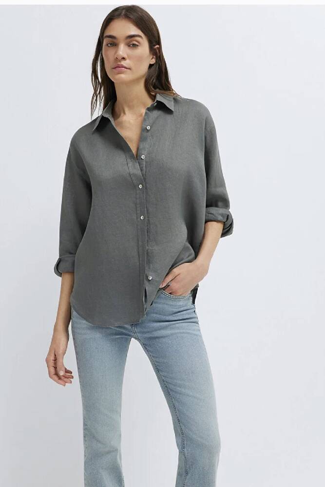 Kadın Uzun Kollu Gömlek 1210747-70132 Yeşil 