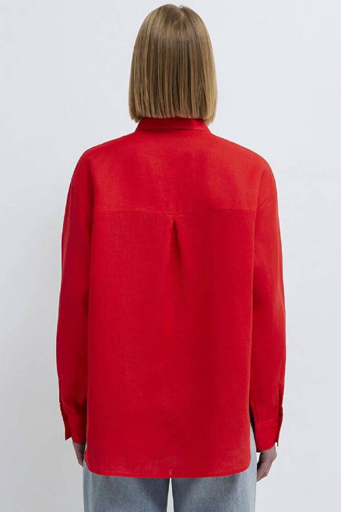 Kadın Uzun Kollu Gömlek 1210747-70474 Kırmızı 
