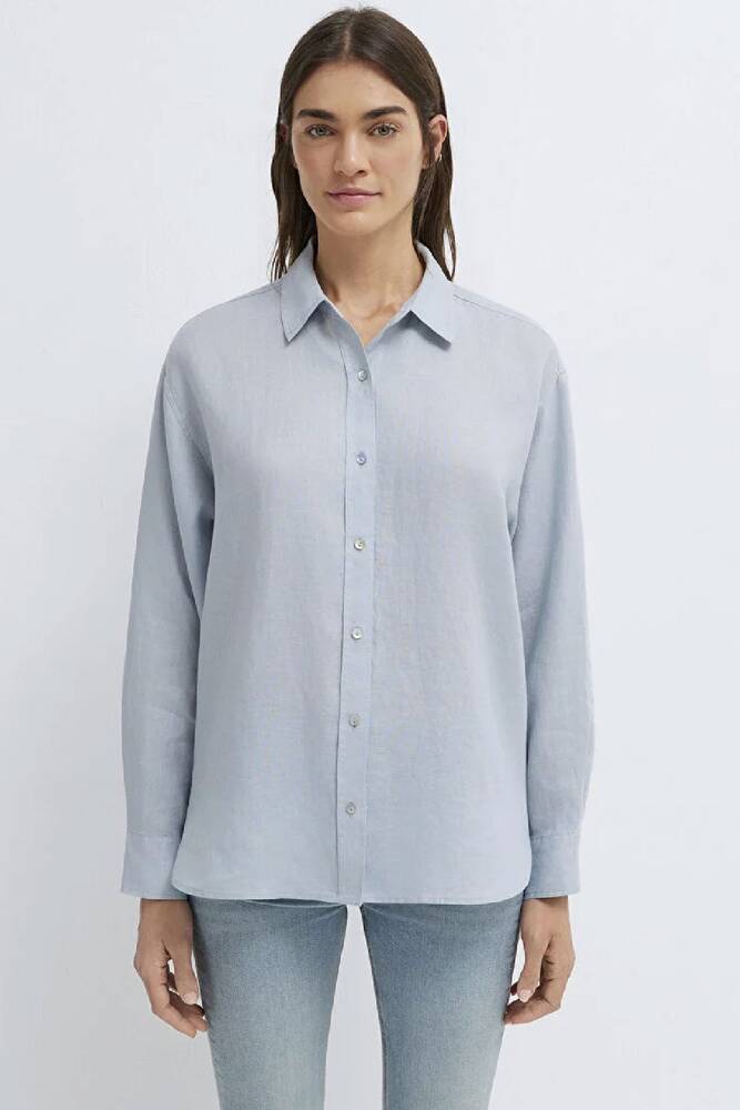 Kadın Uzun Kollu Gömlek 1210747-70802 Mavi 