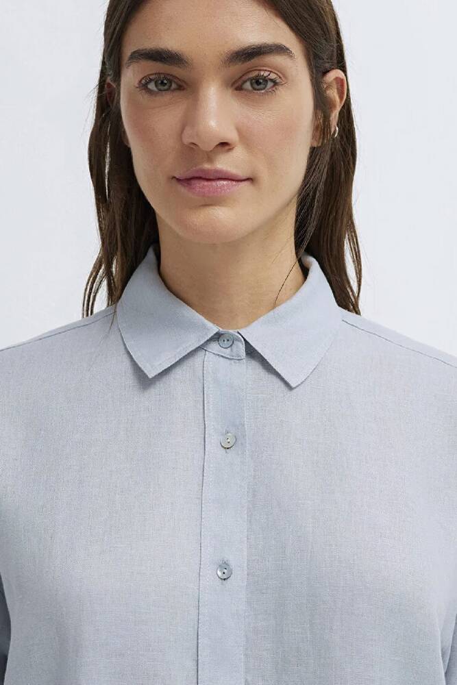 Kadın Uzun Kollu Gömlek 1210747-70802 Mavi 