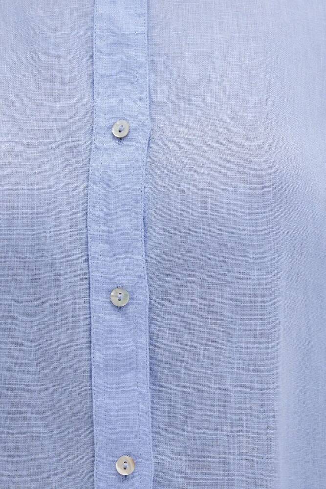 Kadın Uzun Kollu Gömlek 1210747-80874 Mavi 