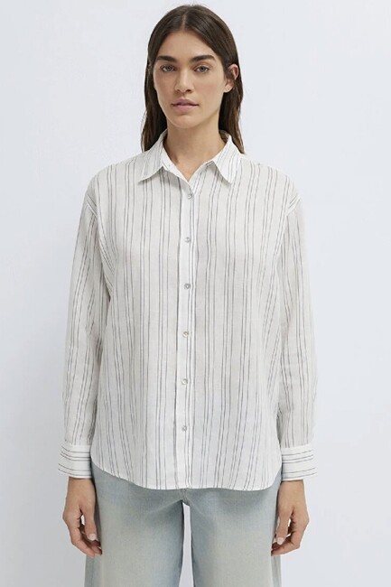 Kadın Uzun Kollu Gömlek 1210748-81510 Beyaz - Thumbnail